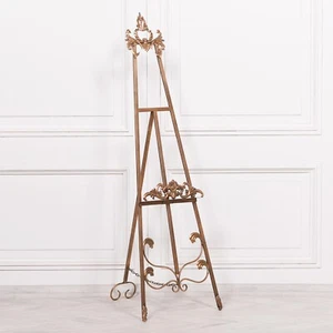 Cavalletto stile francese alto oro autoportante metallo esposizione quadri matrimonio 165 cm - Foto 1 di 4