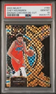 2023 Panini Select #160 Chet Holmgren Bronze Checker Die-Cut /49 PSA 10 GEM OKC - Picture 1 of 2