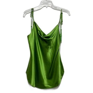 Cinq à Sept Marta Cami Blouse sz P, XS 100% Silk Beaded Tassel Green Tank Top - Picture 1 of 11