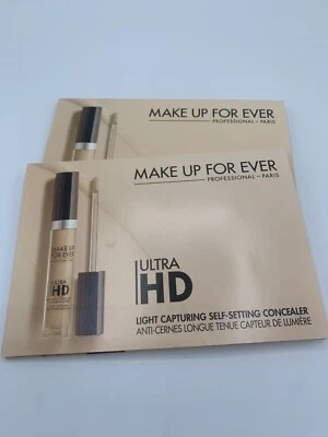 X2 Make Up For Ever Ultra HD Light Capturing Self Setting Concealer Sample Card - Image 1 of 3