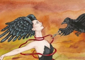 ACEO CORVO CORVO RYTA MAGIA ANGELO STAMPA PITTURA GOTICO HALLOWEEN Strega Salem - Foto 1 di 1