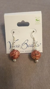 Viva Beads Tapestry Earrings Handmade Clay Beaded Jewellery Christmas Stocking - Picture 1 of 2