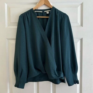 Blusa SCOTCH & SODA Atelier Nº 4 para mujer grande envolvente sintética manga larga verde azulado - Imagen 1 de 8
