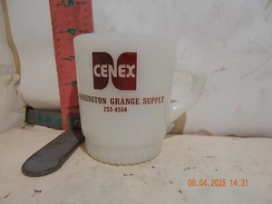 Anchor Hocking Fire King milk glass mug-Cenex, Harrington Grange Supply - Picture 1 of 3