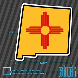 New Mexico State Flag Map - 5.5"x5.5" - printed vinyl decal sticker NM USA - Picture 1 of 1