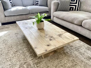 Handmade rustic scaffold board coffee table NATURAL UNFINISHED - Picture 1 of 4