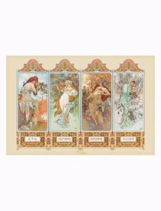 24X36 Mucha " Four Seasons" art poster - Picture 1 of 1