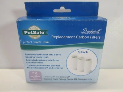 PetSafe Drinkwell 360 Premium Carbon Replacement Filters Dog Cat 3 Pack (New)