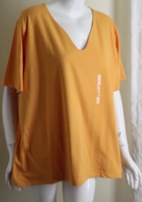 NUEVO CON ETIQUETAS Camiseta Top Liz Claiborne Talla 3X Naranja Súper Suave Original Algodón Spandex Foto 1 de 4