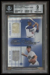 2003 Donruss Classics GAME USED Dual Jersey /50 Jackie Robinson Reese BGS 9 SSP - Picture 1 of 2