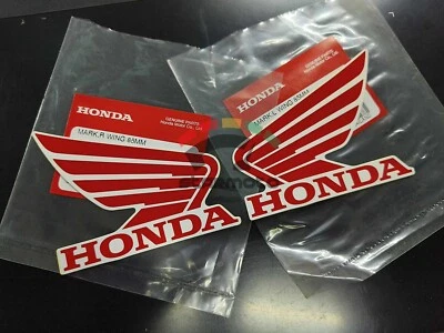 2 PIEZAS PARA HONDA ALA PEGATINA TANQUE DE COMBUSTIBLE ACEITE CALCOMANÍA EMBLEMA CARENADO ROJO - BLANCO 85 mm Foto 1 de 4