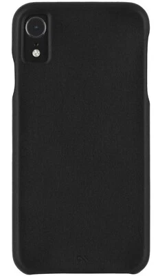NEW Case-mate Barely There Genuine Leather iPhone XR Case; iPhone 6.1" Black - Image 1 of 3
