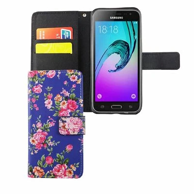 Phone Case for Samsung Galaxy J3 Emerge Case Wallet Cover 360 Case Blue - Image 1 of 4