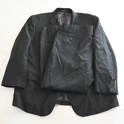 Pronto Uomo Platinum 52R 42x30 Charcoal Gray 100% Wool Mens Jacket Pants Suit - Image 1 of 4