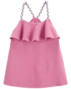 Osh Kosh rosa bambino svolazzante top 5T cinghie intrecciate venditore USA - Foto 1 di 4