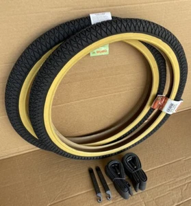 Bicycle Tires + Tubes 20 x 1.95 BMX Freestyle DURO Black / Gum Wall Bike BUNDLE - Picture 1 of 8