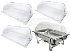 4 PACK Full Size Roll Top Chafing Dish Clear Plastic Pan Display Cover Chafer