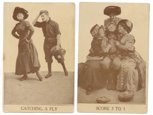 2 BASEBALL COMIC POSTCARDS Sexual Attraction Humor Themes 1910 - Picture 1 of 2