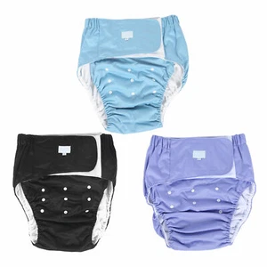 Adult Diaper Reusable Incontinence Nappy Washable Adjustable Diaper Pants (Blue) - Picture 1 of 22