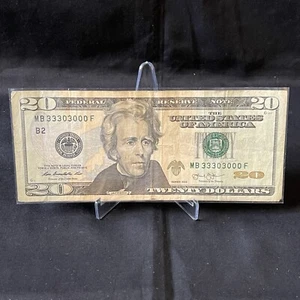 $20 Twenty Dollar Binary Note (MB 33303000 F) Series 2013 - Picture 1 of 3