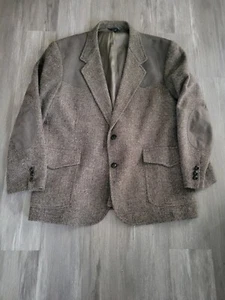 PENDELTON Vintage tweed wool suede elbow patch blazer Jacket/coat men size 48  - Picture 1 of 13