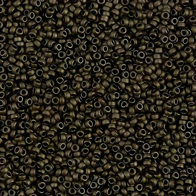 Miyuki Round Seed Beads Size 15/0 8.2 Gram Tube Matte Metallic Olive Green - Image 1 of 3