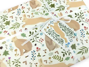 Hare gift wrapping paper | Rabbit quality gift wrap sheet + tag | Recyclable - Picture 1 of 5