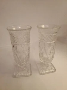 Set Of 2 Imperial Glass-Ohio Cape Cod Clear  Parfait Dish 236502 Stem (1602) - Picture 1 of 2