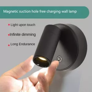 Magnetic LED Wall Light Rechargeable Lights 360° Rotation Spotlight Night Lamp - Picture 1 of 19