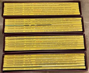 Complete 1989 and 1990 National Geographic Magazines w/ Slip Covers - Picture 1 of 2