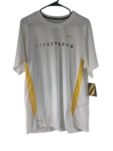 Nike 2010 Livestrong Performance Training Maglietta Bianca Uomo L - Foto 1 di 4