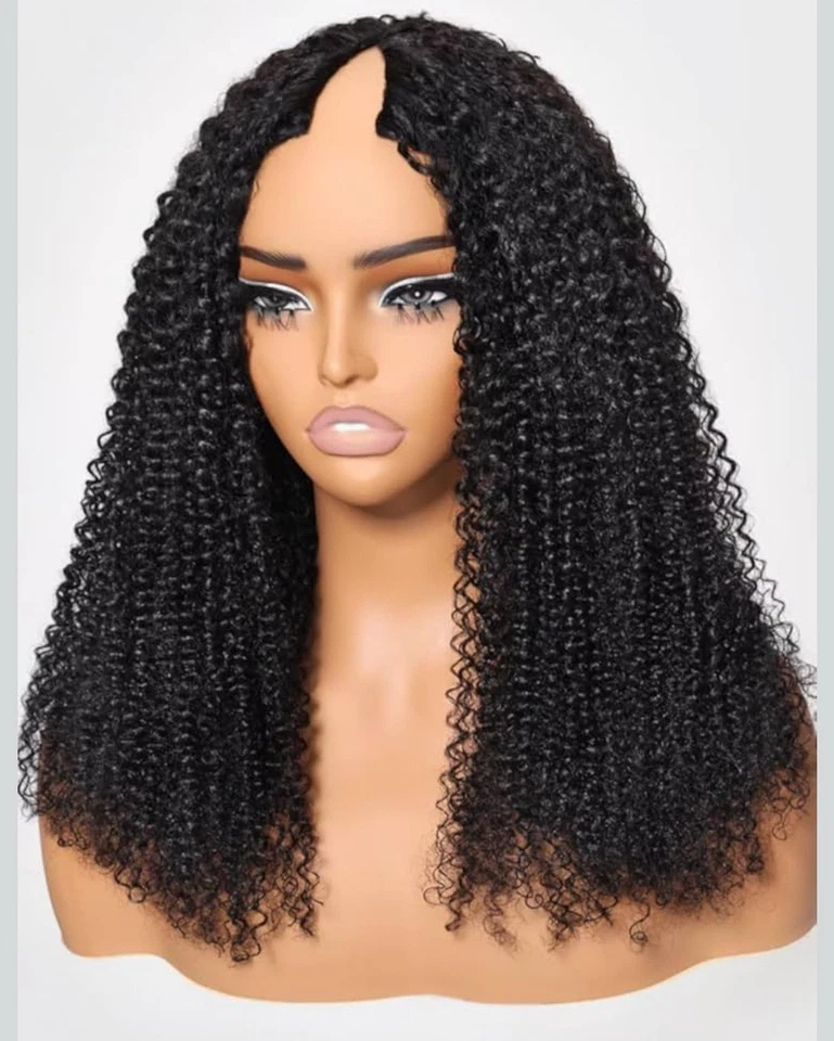 UNICE EasiContour Peluca Parte V Cabello Humano Rizado Sin Pegamento Wear & Go Clip In Peluca 24" Foto 1 de 4