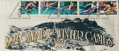 USPS Souvenir 2615A 1992 Olympic Winter Olympics CXL Albertville, France #10 - Image 1 of 2