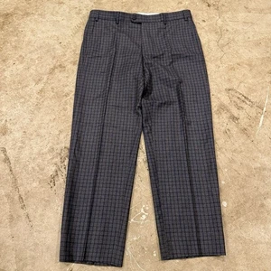 Zanella Hose Herren 36x29 grau kariert Devon Italy Wolle Hose Flatfront Office - Bild 1 von 11