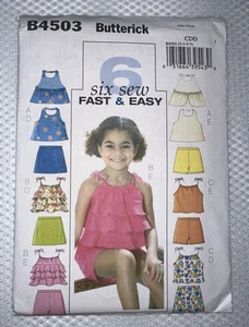 Butterick 4503 Sewing Pattern Toddler's Skort Top Shorts Sizes 2 - 5 UNCUT FF - Picture 1 of 3