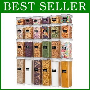 Contenedores de almacenamiento de alimentos herméticos grises con tapas, 24 piezas - Imagen 1 de 8