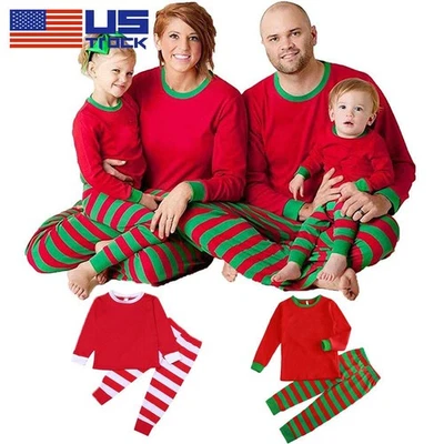 Christmas Family Matching Outfits Adult Kids Pajamas Sets Xmas Pj's Set Clothes - Image 1 of 4