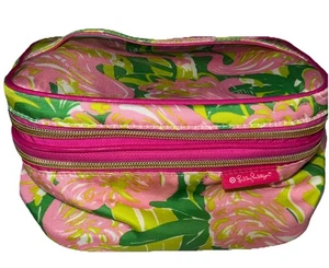 LILLY PULITZER COSMETICS CASE Flamingo Print Makeup Bag Pink Green Target - Picture 1 of 7