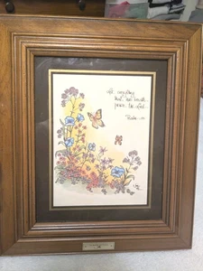 1978 Vintage Joni Eareckson The Butterfily and Flowers Print Psalm 150:6 - Bild 1 von 6