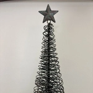 Metal Swirl Christmas Tree 15 Inch with Metal Base & Star - Picture 1 of 7