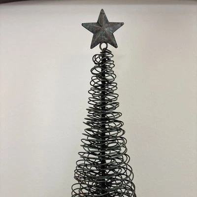 Metal Swirl Christmas Tree 15 Inch with Metal Base & Star - Image 1 of 4