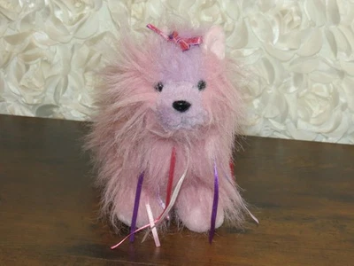Ganz Webkinz Pink Ribbon Yorkie Plush ONLY Purple 8" Toy Puppy Dog No Code HM410 - Image 1 of 4