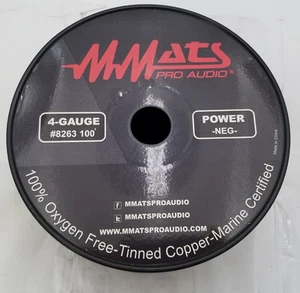 MMats Pro Audio 4-Guage #8263 100'Power-Neg100%Ox Free Tinned Copper-Marine Cert - Picture 1 of 4
