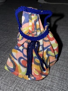 Blue Fringe Swirl Dancing Halter Mini Dress for Dawn Doll 1970 Vintage Topper - Picture 1 of 5