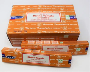 Satya Nag Champa DIVINE TEMPLE Incense Sticks: Choose 15 30 45 90 or 180 gm - Picture 1 of 16