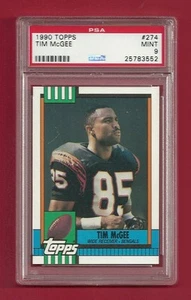 1990 TOPPS #274 TIM McGEE PSA 9 MINT POP 1 NONE HIGHER CINCINNATI BENGALS - Picture 1 of 1