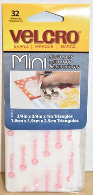 New in Package Velcro ® Brand mini fasteners 32 triangles (16 sets) 3/4 x 3/4x1" - Image 1 of 2
