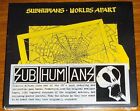 SUBHUMANS WORLDS APART NEW CD UK Subs Crass Conflict Black Flag Dead Kennedys