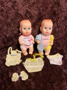 6" GERBER BIRTHDAY BABY TWINS 1992 BIRTHDAY CAKE CARD GROWTH CHART PRESENT DOLLS - Picture 1 of 12