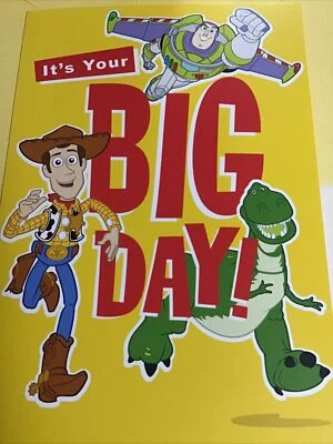 Tarjeta de felicitación Happy Birthday Toy Story Woody Disney Son Friend 5”x7” Foto 1 de 4